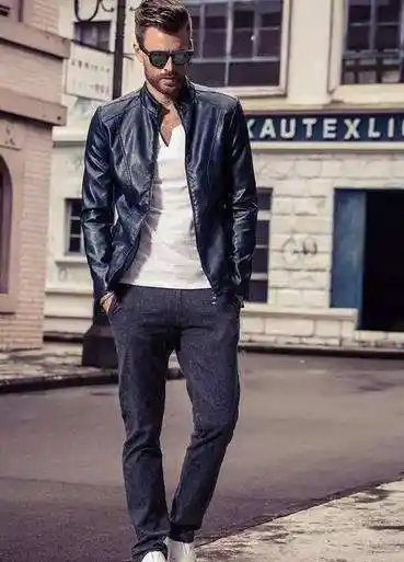 男皮夹克搭配(男皮夹克搭配什么衣服)