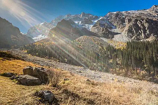 全景,山景,峡谷,夏日