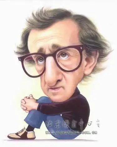 【朱自尊名人肖像漫画作品欣赏】—— 伍迪·艾伦