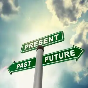 过去,现在和未来的招牌照片