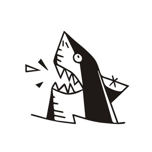 喵小姐防水纹身贴 黑白情侣鲨鱼创意 霸气个性tatoo刺青纹身贴