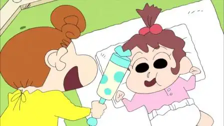 蜡笔小新:小葵逗小婴儿开心,小男孩却开心起来,小葵:不是逗你啦