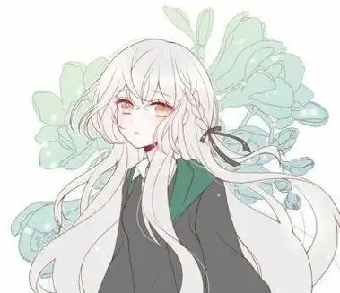 二次元少女头像紫色系可爱白色长发紫瞳