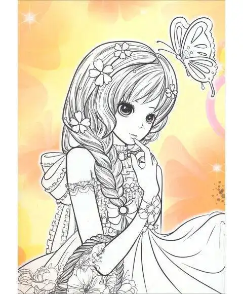 美少女公主儿童简笔画