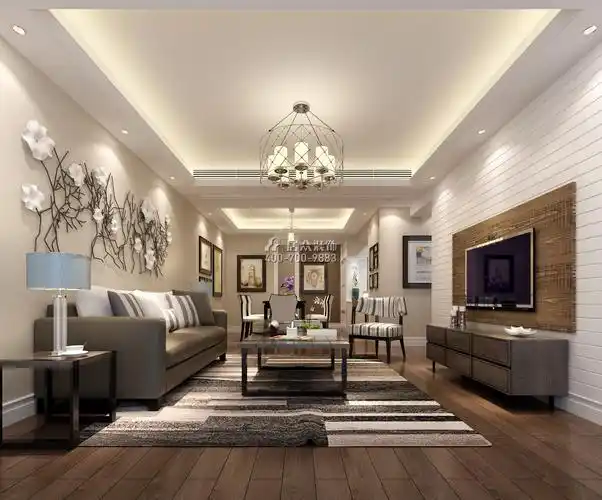 承翰半山海120平方米现代简约风格复式户型客餐厅一体装修效果图