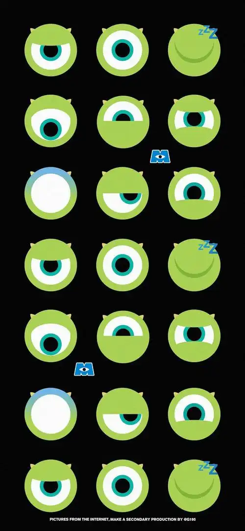 迪士尼大眼仔创意手机壁纸_大眼仔主题平铺手机壁纸_三千图片网