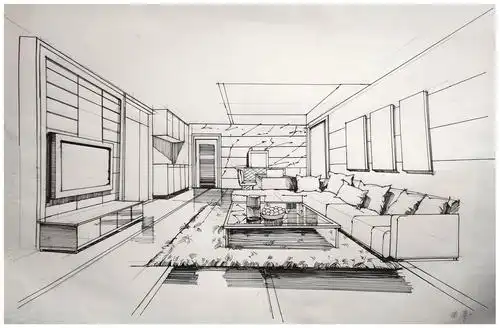 湖南工艺美院环艺学院 室内1907班《手绘表现技法》优秀作业展