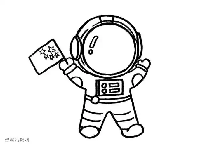 7步画宇宙航天员简笔画
