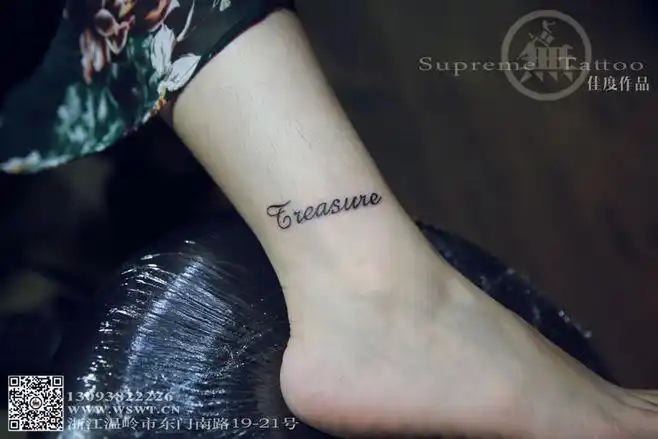 脚踝字母纹身1 #小清新纹身# #字母纹身# #女生纹身# #纹身小图