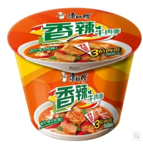 康师傅辣旋风香辣牛肉面