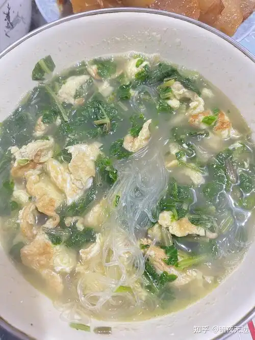 荠菜粉丝鸡蛋汤