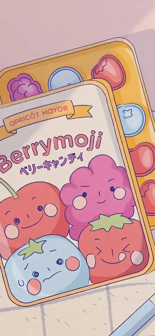 粉色零食手绘壁纸