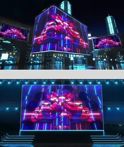 五彩动感裸眼3d炫酷震撼展示舞台视频