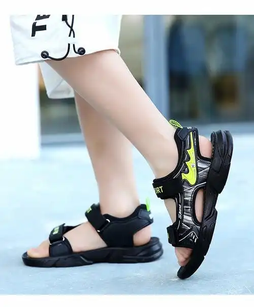 2022新款夏季时尚儿童凉鞋6软底防滑8中大童10男孩沙滩鞋12岁潮黑红29