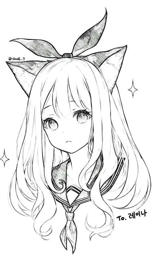 黑白卡通人的简笔画