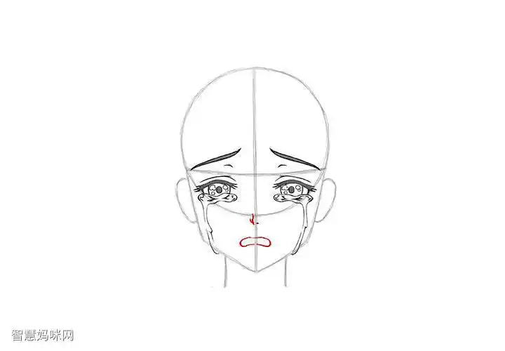 画短发女孩漫画害怕表情的画法