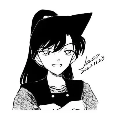 转载二次元人物工藤新一毛利兰新兰永恒名侦探柯南情侣头像图源见水印