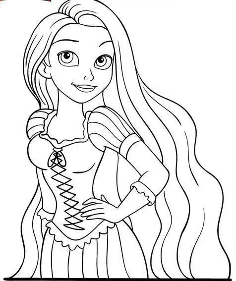 迪士尼公主简笔画长发公主 简笔画图片大全-蒲城教育文学网