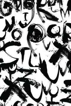 英文字母毛笔书法水墨