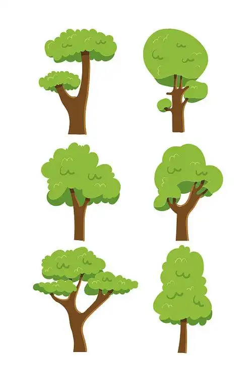 各种形状的树免抠素材 大树矢量图