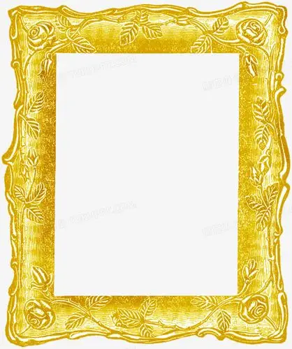 金色花纹创意相框png图片素材下载_花纹png_熊猫办公