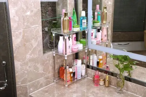 卫生间浴室置物架化妆品洗手间厕所收纳盒洗漱台转角洗脸台层架子