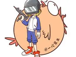 吃鸡人物简笔画卡通uzi