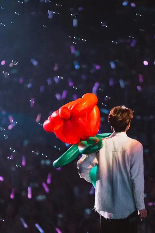 王源巨型气球玫瑰##王源聚光灯下的背影