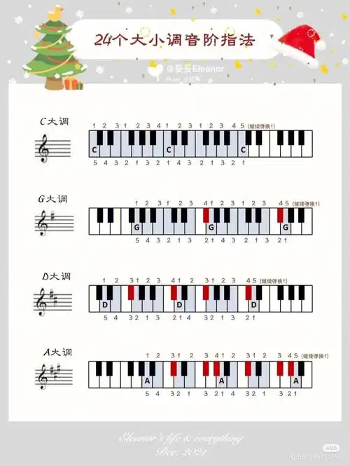 24个大小调音阶指法