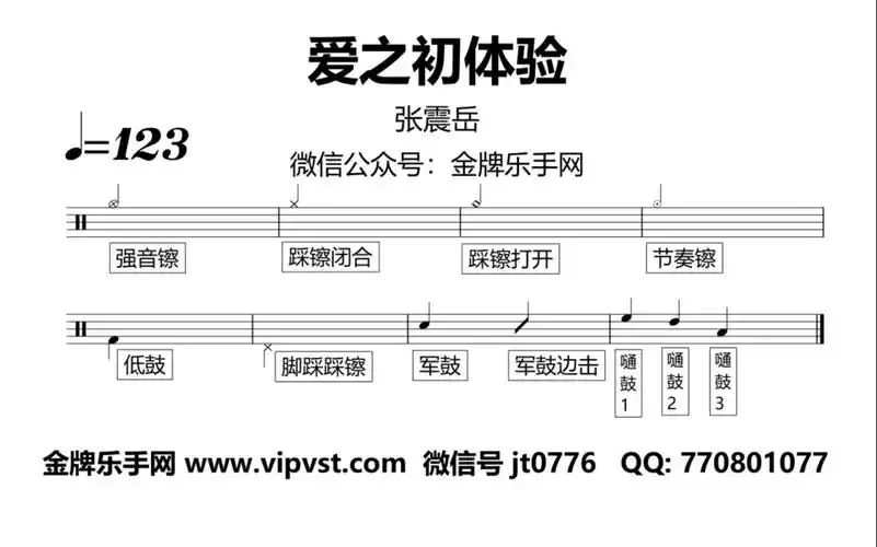 金牌乐手网950张震岳爱之初体验鼓谱动态鼓谱drumcover
