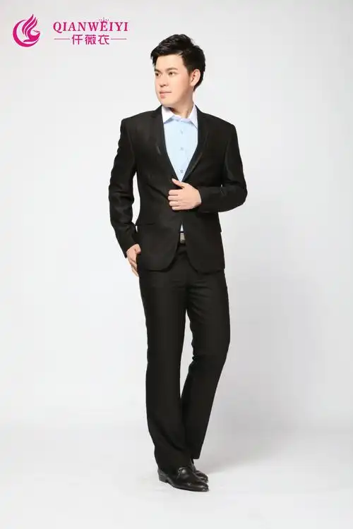 高档英伦男士修身西装职业装