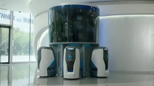 物流"为主题,在上海张江科海大楼发布了新产品yogo station智能配送站