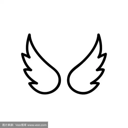 翅膀的天使图标向量.孤立轮廓符号插图