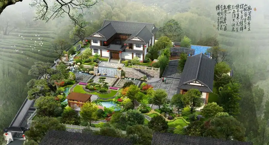 [分享]中式风格庭院院子设计案例效果图