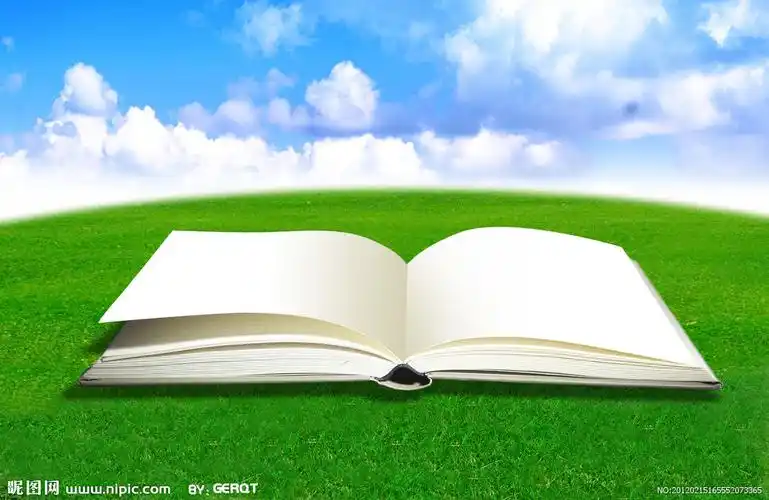 天空 书本 草地图片
