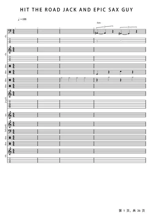 jack and epic sax guy钢琴谱_ray charles_c调_流行钢琴谱五线谱独奏