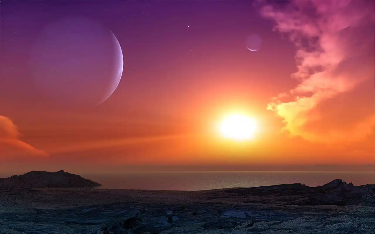 月球星空背景创意摄影唯美高清桌面壁纸图片 (二)