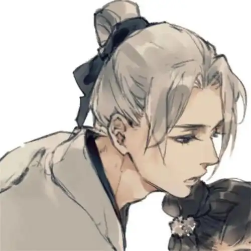 分享一组国风版的插画情侣头像