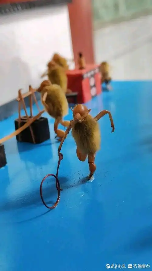 指尖塑造毛猴七十二变济南非遗传承人趵突泉畔展示传统手艺