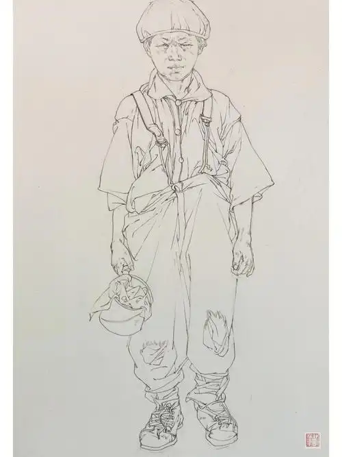 线描人物全身肖像创作