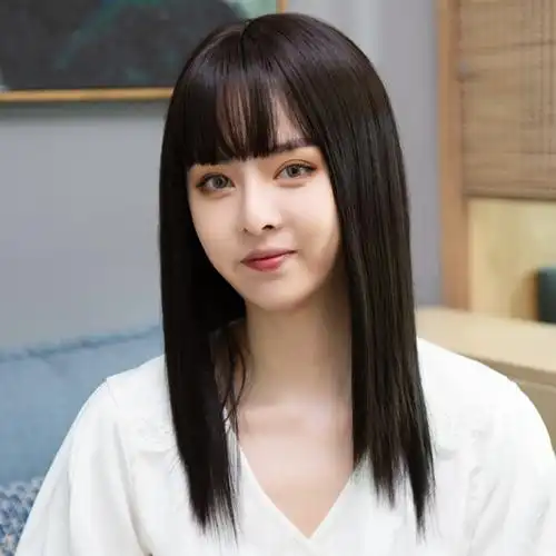 假发海中短发甜美可爱逼真长直直刘空气时尚整顶假发