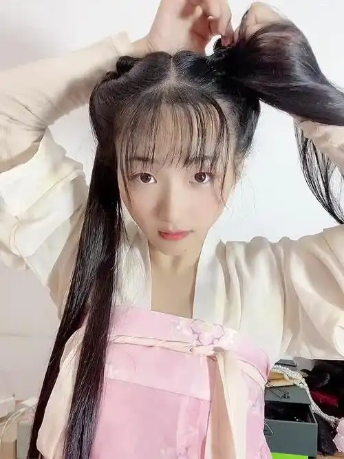 有手就可以学会的可可爱爱的无发包双髻发型#汉服发型-时尚视频-搜狐