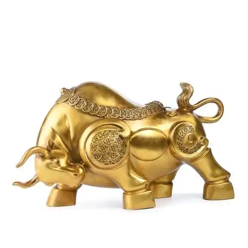 盛凡 纯铜牛摆件 牛气冲天生肖牛办公室桌面装饰品