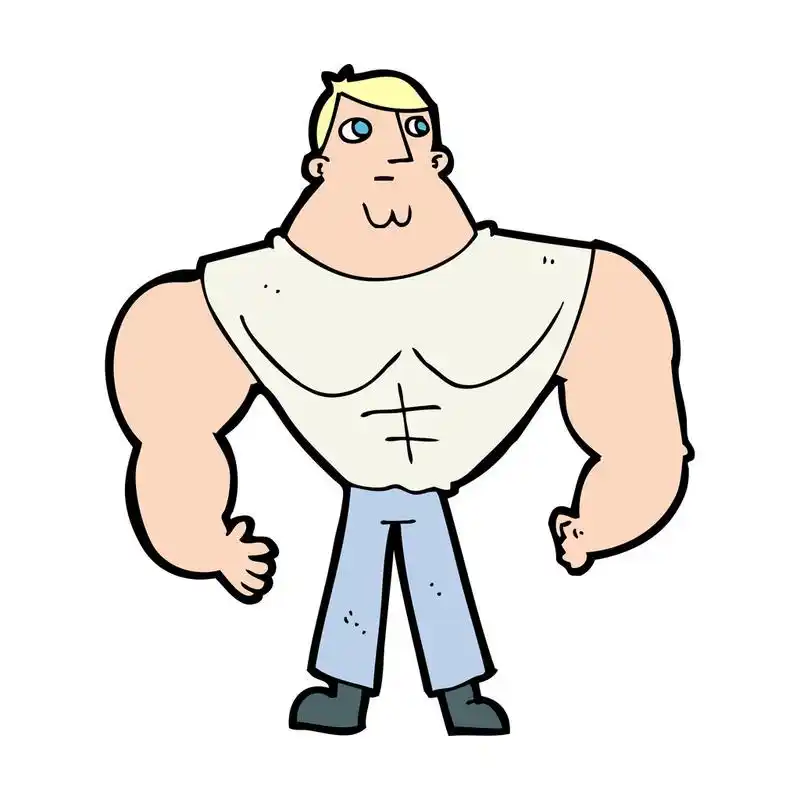 肌肉男,卡通运动性肌肉男