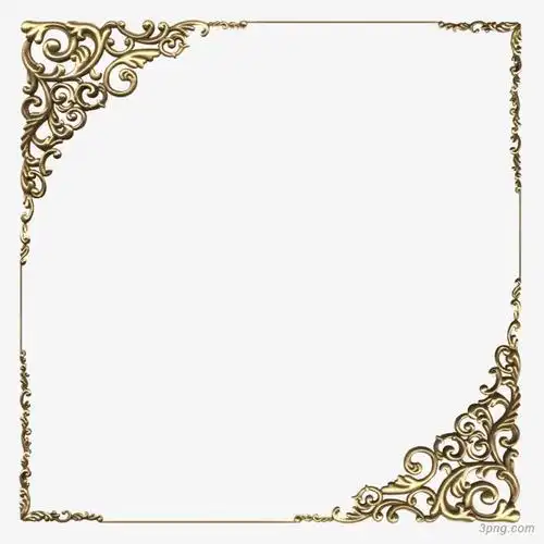 金色边框png素材透明免抠图片-装饰效果