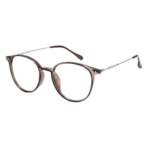 冷茶色超轻近视眼镜框女抗防蓝光可配度数透明素颜眼睛圆框平光镜