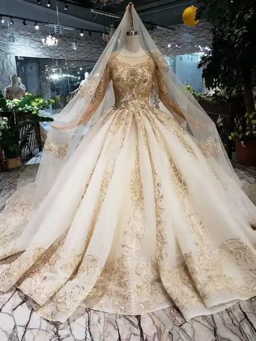 202011333新款婚纱宫廷婚纱礼服一字奢华