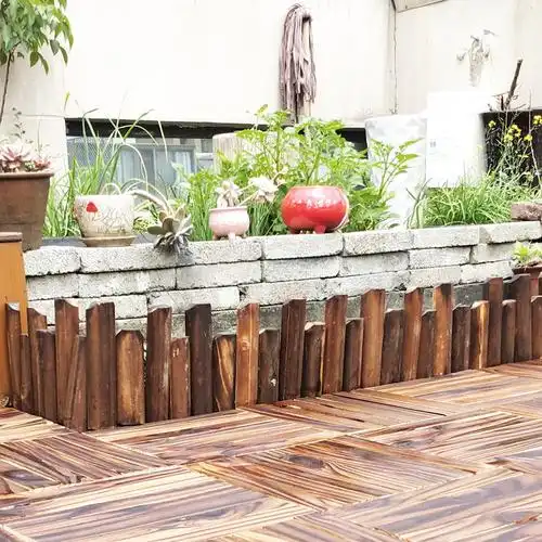 庭院布置防腐木栅栏装饰花园矮围栏花坛围边菜地挡土隔断小篱笆