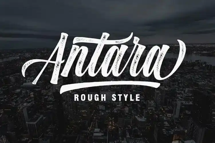 antara–花式粗体字母复古风招牌logo包装设计英文手写装饰字体下载