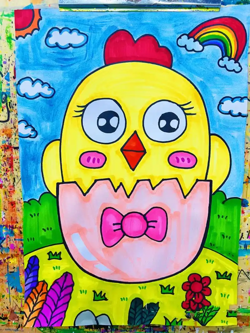 创意儿童画《出壳的小鸡》启蒙班48 适合4—5岁的宝贝哦